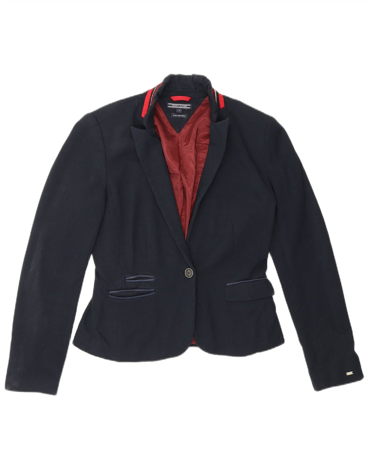 Tommy Hilfiger Womens 1 Button Blazer Jacket US 4 Small Navy Blue Viscose