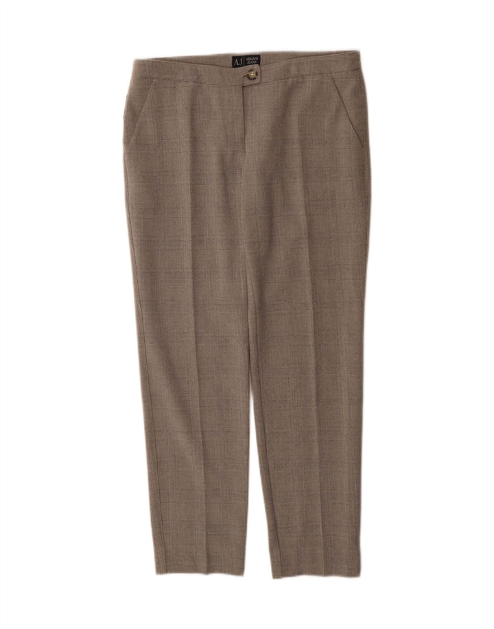 Armani Womens Straight Suit Trousers EU 40 Medium W30 L27 Grey Check