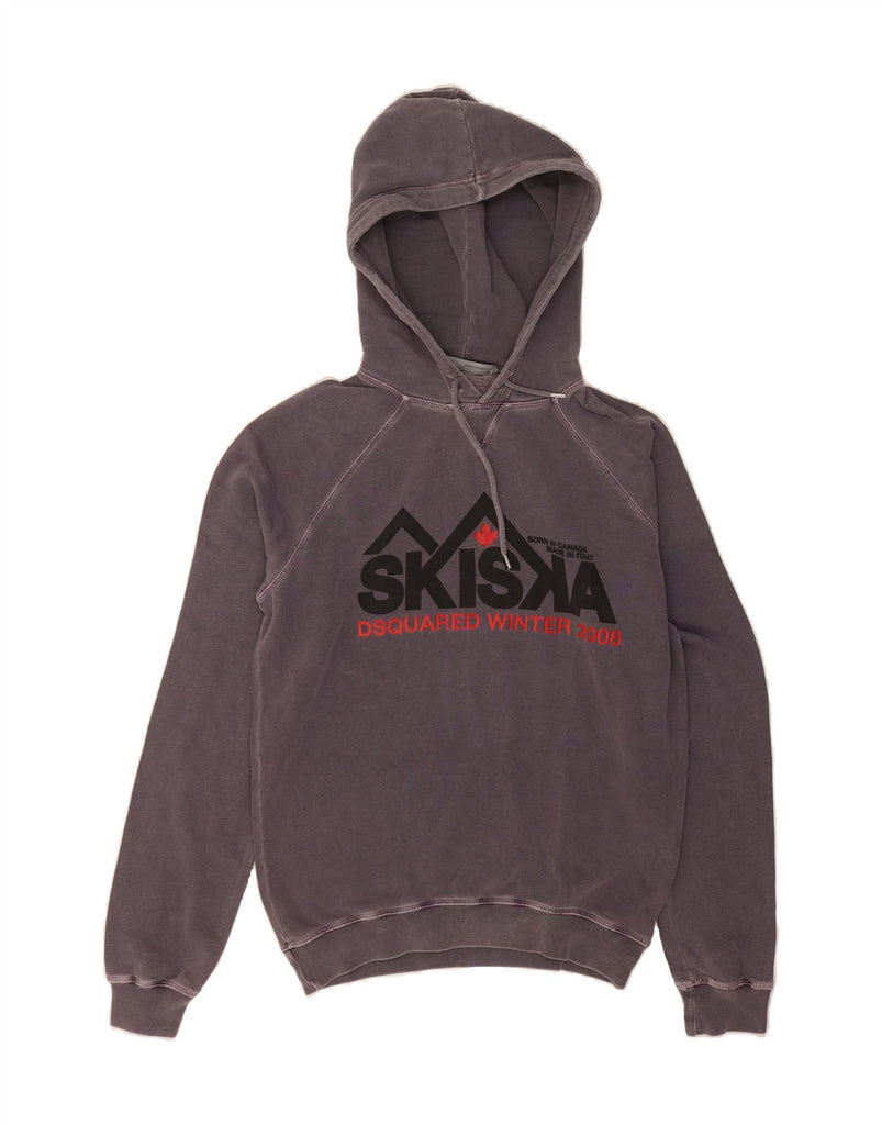 DSQUARED Mens Graphic Hoodie Jumper Medium Grey Cotton Vintage Dsquared and Second-Hand Dsquared from Messina Hembry 