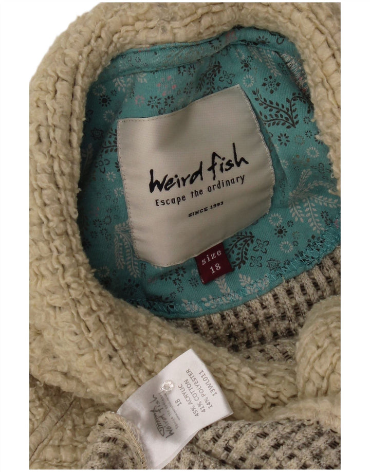 Weird Fish Womens Sweatshirt Jumper UK 18 XL Beige Acrylic