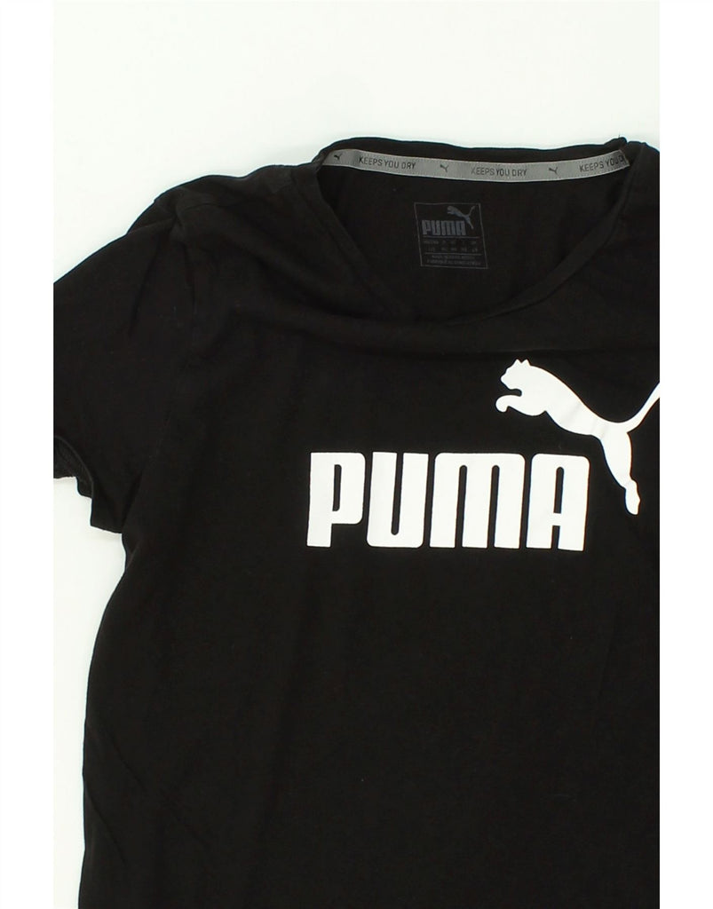 PUMA Womens Graphic T-Shirt Top UK 14 Medium  Black | Vintage Puma | Thrift | Second-Hand Puma | Used Clothing | Messina Hembry 