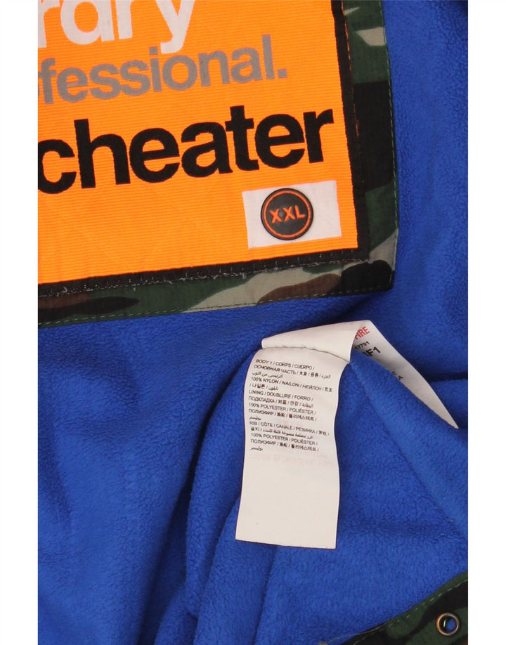 SUPERDRY Mens Windcheater Windbreaker Jacket UK 44 2XL Khaki Camouflage