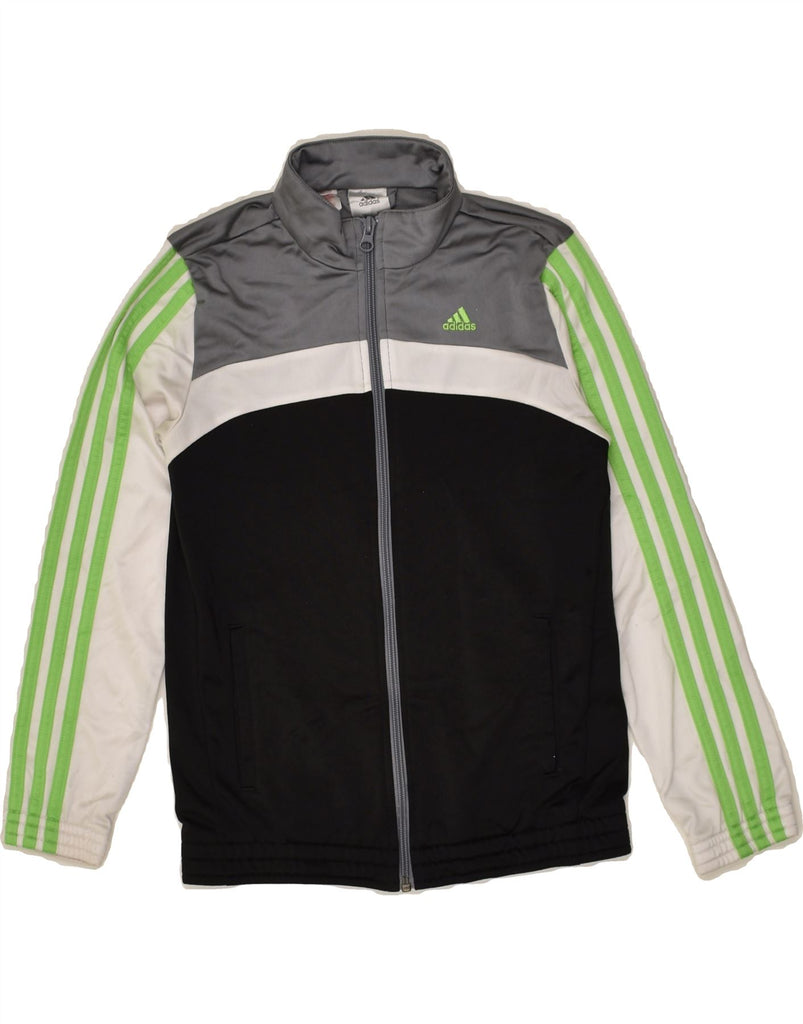 ADIDAS Boys Tracksuit Top Jacket 9-10 Years Black Colourblock Polyester | Vintage Adidas | Thrift | Second-Hand Adidas | Used Clothing | Messina Hembry 