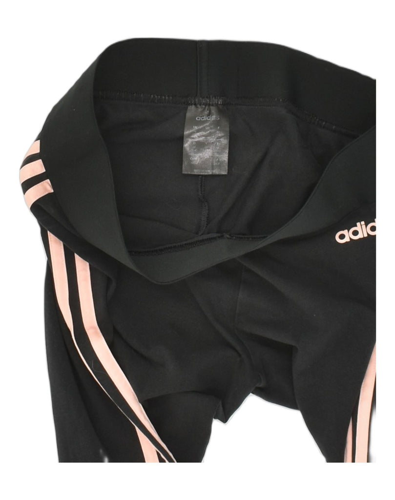 ADIDAS Womens Tracksuit Trousers UK 12 Medium Black Cotton | Vintage Adidas | Thrift | Second-Hand Adidas | Used Clothing | Messina Hembry 