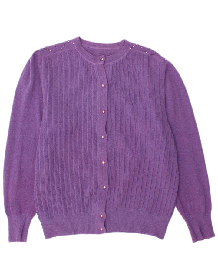 VINTAGE Womens Cardigan Sweater UK 14 Medium Purple