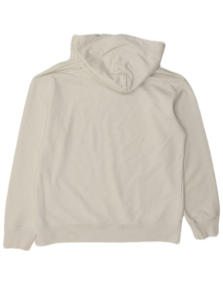 Hugo Boss Womens Hoodie Jumper UK 14 Medium White Cotton