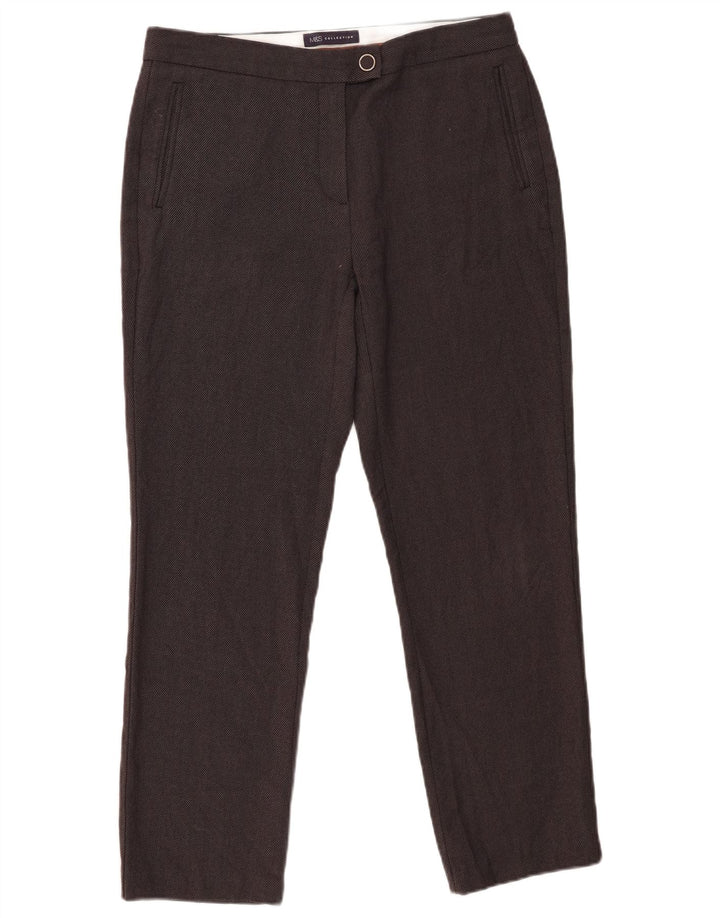 Marks & Spencer Womens Slim Casual Trousers UK 12 Medium W30 L27 Grey