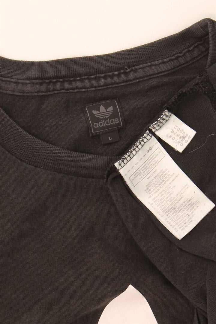 ADIDAS Mens Graphic T-Shirt Top Large Black Colourblock