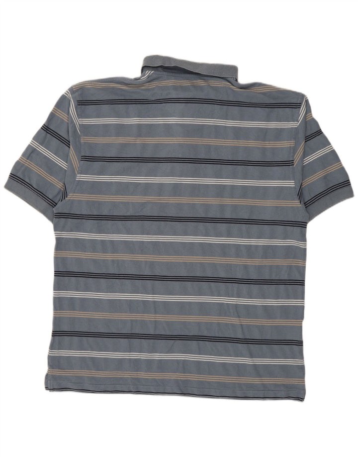 NIKE Mens Polo Shirt Large Blue Striped