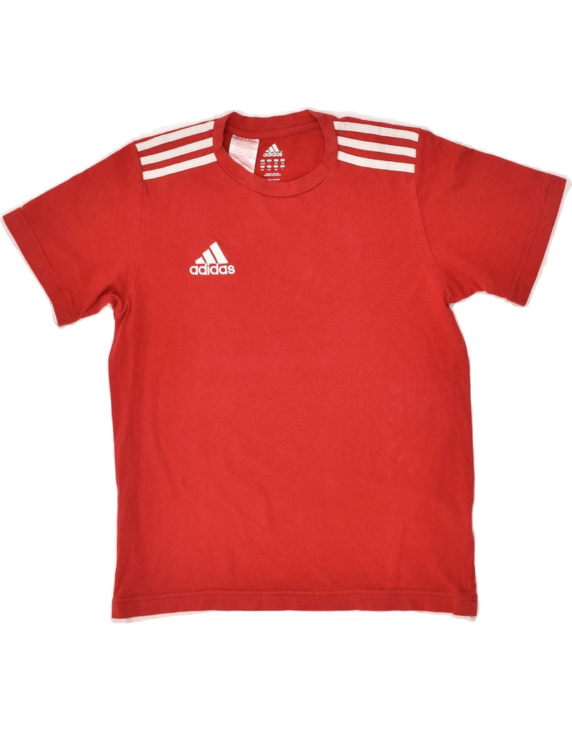 ADIDAS Boys T-Shirt Top 13-14 Years Red Cotton | Vintage Adidas | Thrift | Second-Hand Adidas | Used Clothing | Messina Hembry 