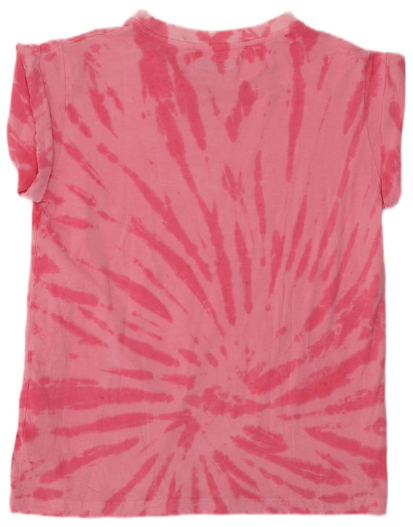 Kappa Womens Graphic T-Shirt Top UK 14 Medium Pink Tie Dye Cotton