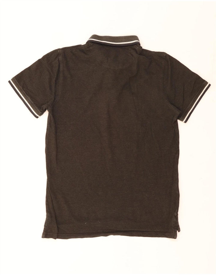 JACK & JONES Mens Polo Shirt Large Khaki Striped