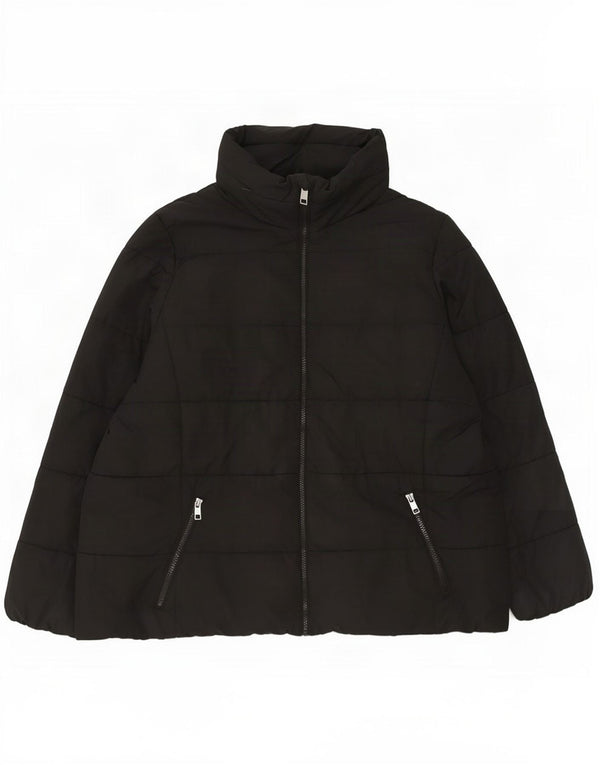 Marks & Spencer Womens Hooded Padded Jacket UK 22 3XL Black Polyester
