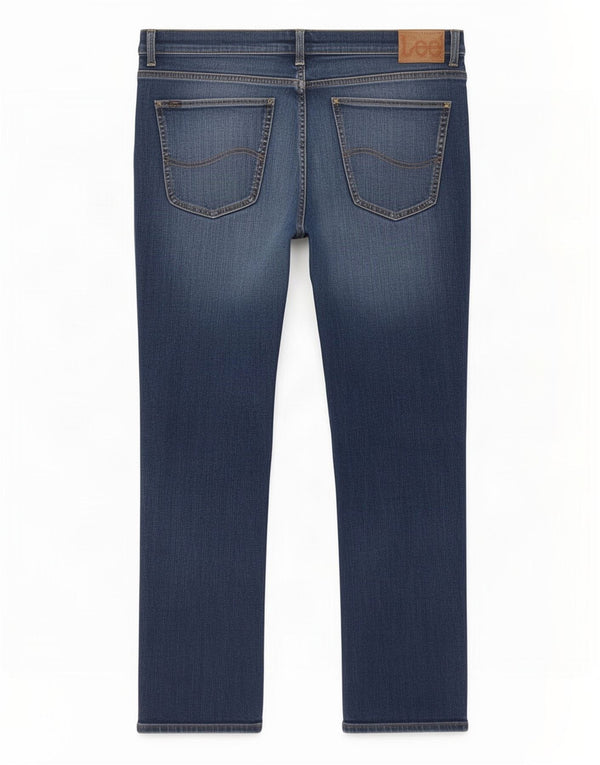 Lee Mens Brooklyn Straight Jeans W38 L30 Blue Cotton