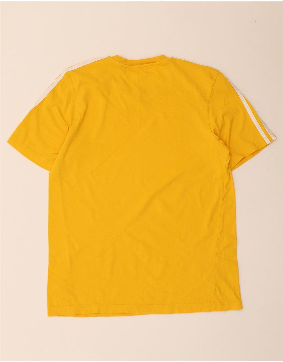 Adidas Mens T-Shirt Top Medium Yellow Cotton