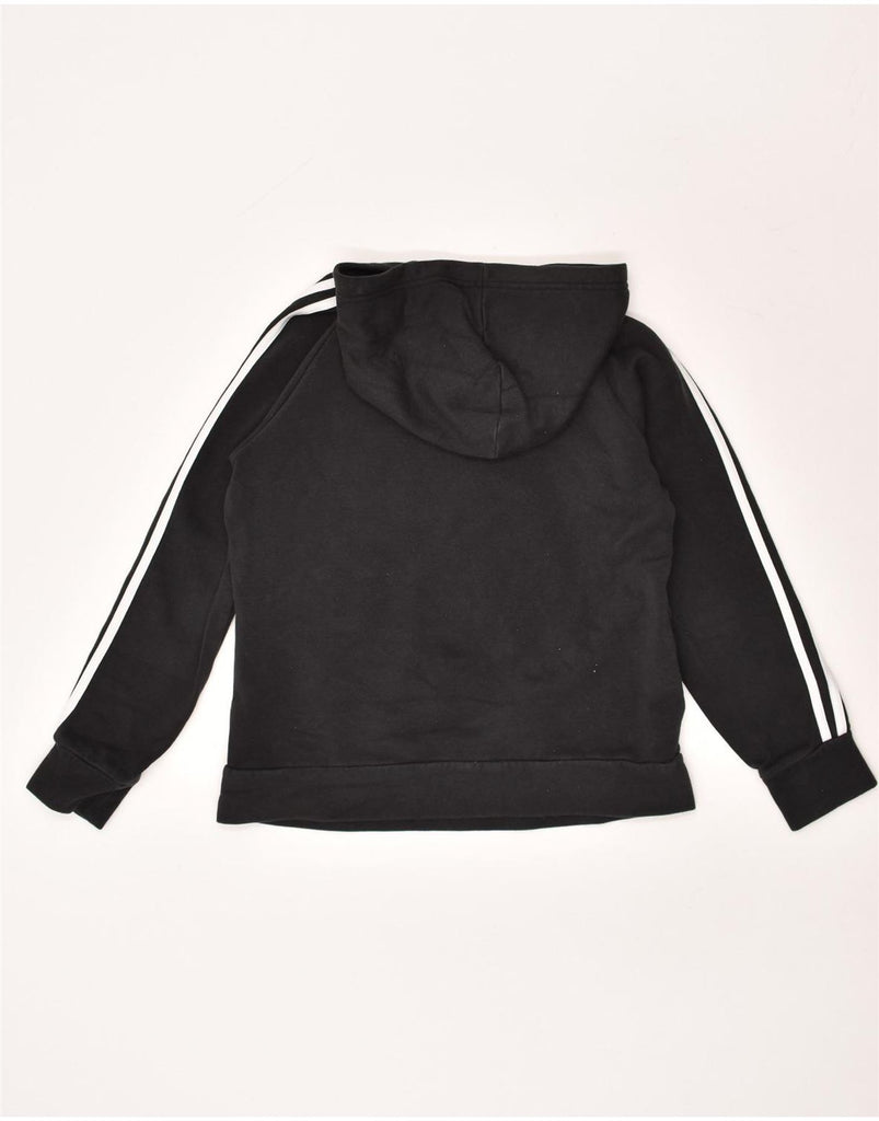 ADIDAS Womens Hoodie Jumper UK 12/14 Medium Black Cotton | Vintage Adidas | Thrift | Second-Hand Adidas | Used Clothing | Messina Hembry 