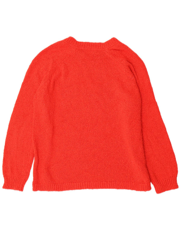 Marks & Spencer Womens Boat Neck Jumper Sweater UK 14 Large Red
