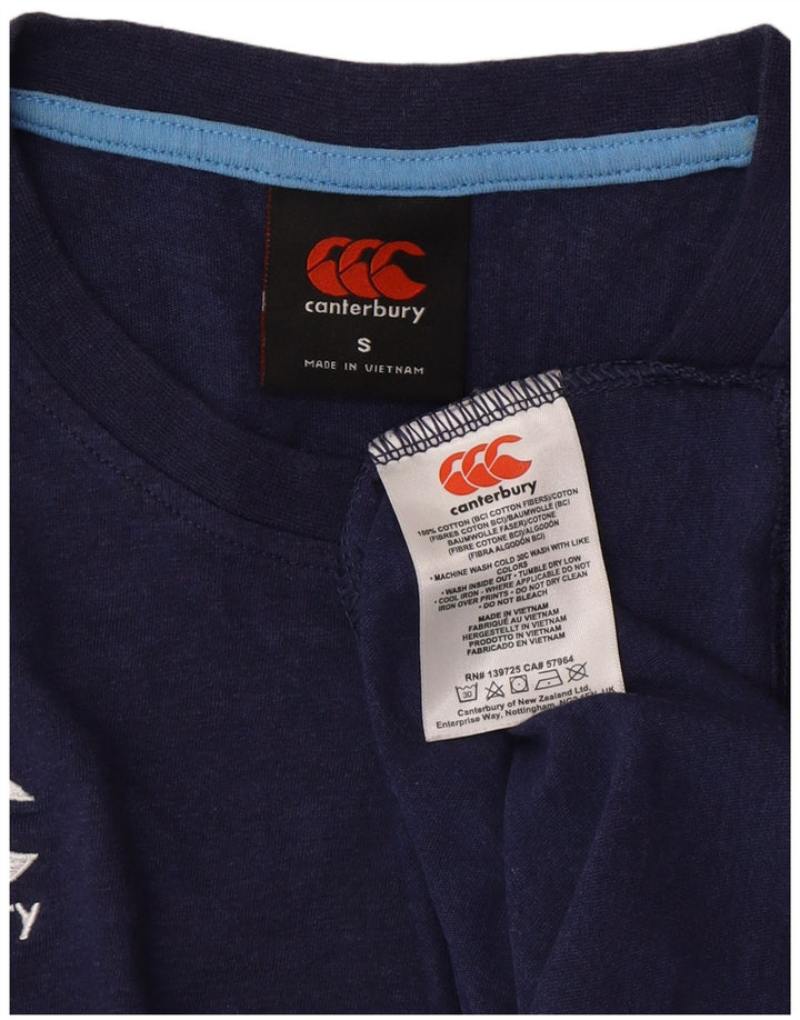 CANTERBURY Mens IRFU T-Shirt Top Small Navy Blue Cotton