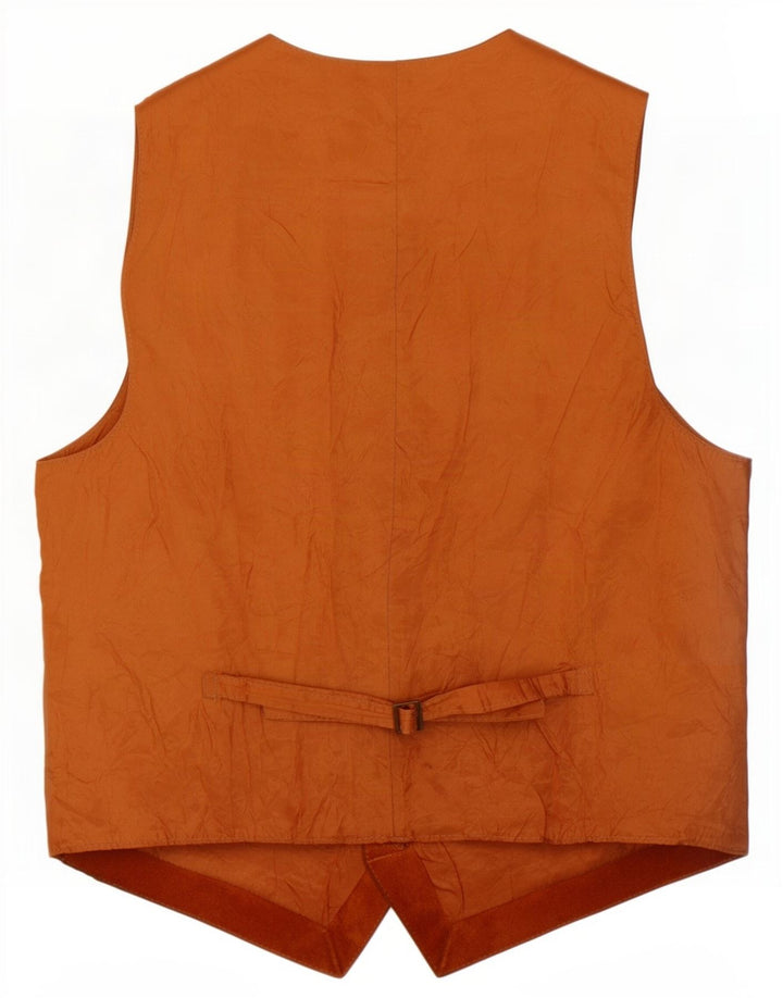 Vintage Mens Suede Waistcoat Small Brown