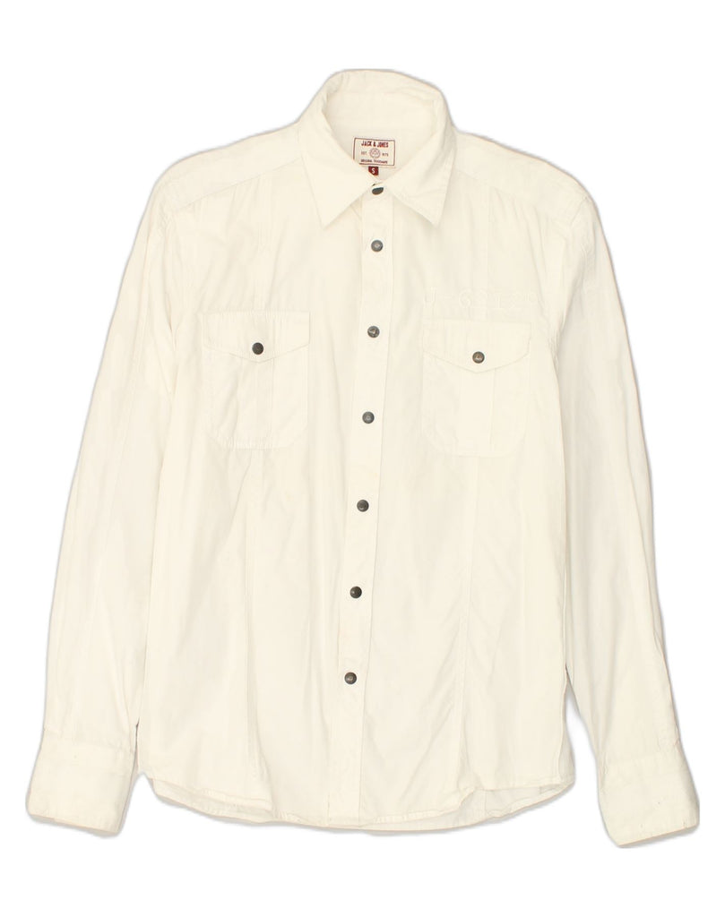 JACK & JONES Mens Shirt Small White Cotton | Vintage Jack & Jones | Thrift | Second-Hand Jack & Jones | Used Clothing | Messina Hembry 