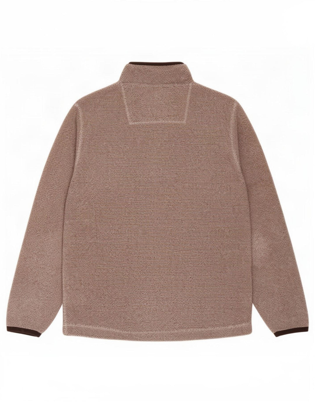 Weird Fish Mens Zip Neck Fleece Jumper Large Brown Polyester