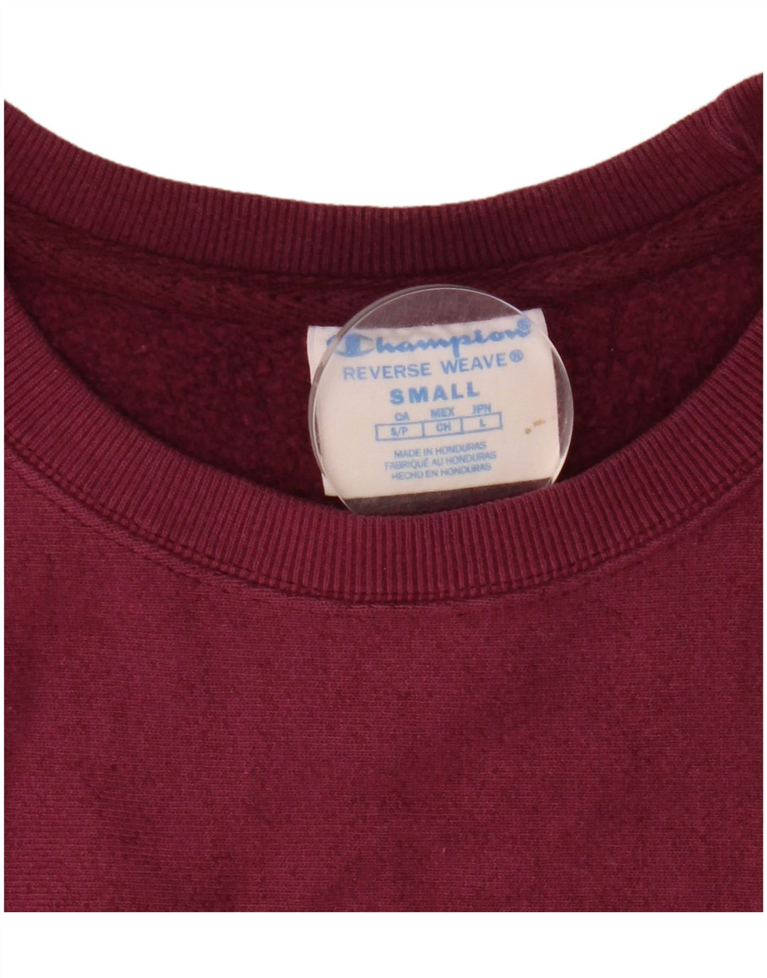 Champion Womens Oversized Sweatshirt Jumper UK 10 Small Burgundy Cotton