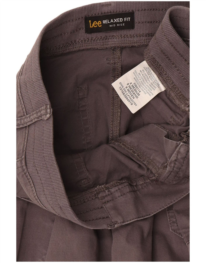 Lee Womens Mid Rise Capri Trousers US 8 Medium W27 L19 Grey Cotton