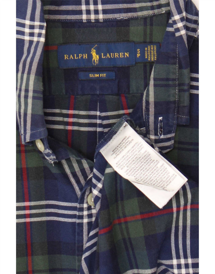 Ralph Lauren Mens Slim Fit Shirt Small Multicoloured Plaid Cotton