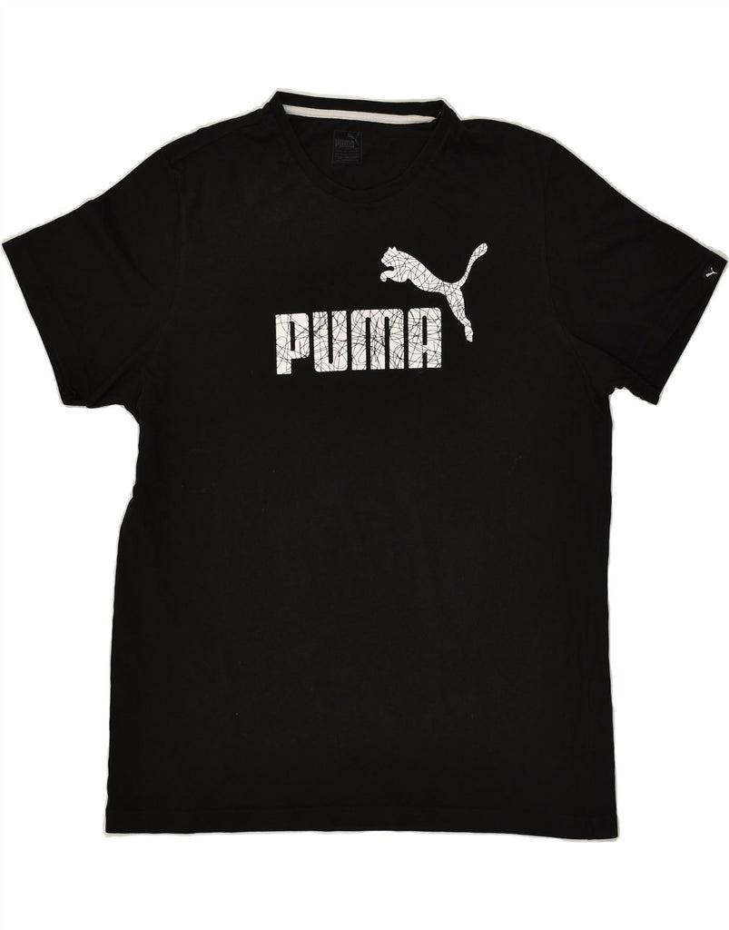 PUMA Mens Graphic T-Shirt Top 2XL Black Cotton | Vintage Puma | Thrift | Second-Hand Puma | Used Clothing | Messina Hembry 