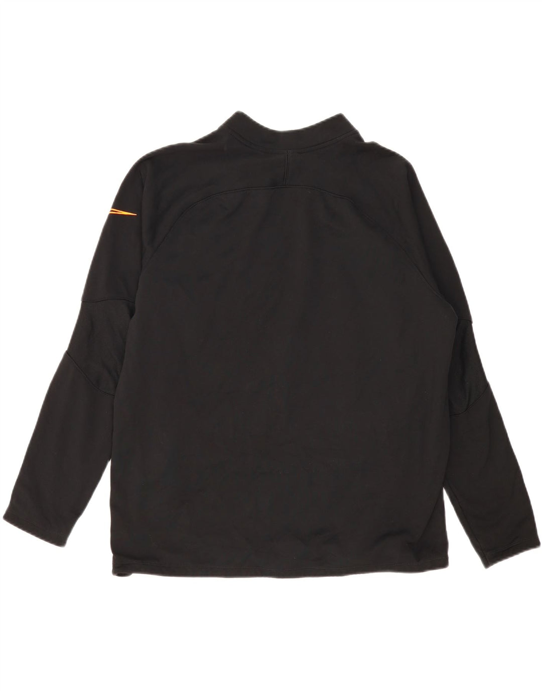 NIKE Mens Dri Fit Zip Neck Sweatshirt Jumper XL Black Polyester