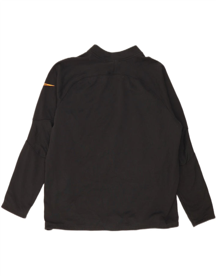 NIKE Mens Dri Fit Zip Neck Sweatshirt Jumper XL Black Polyester