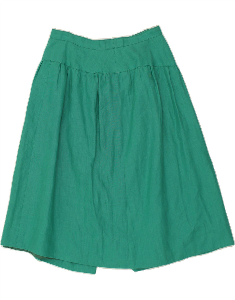 VINTAGE Womens A-Line Skirt IT 44 Medium W30  Green Wool Vintage Vintage and Second-Hand Vintage from Messina Hembry 