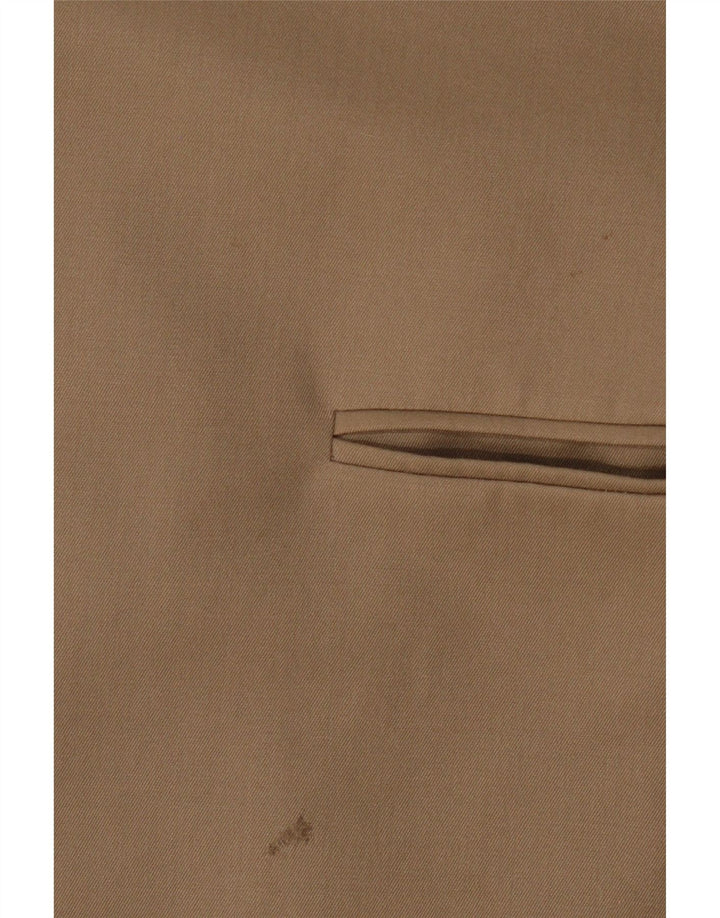 Genny Womens Longline 3 Button Blazer Jacket US 12 Large Khaki Wool