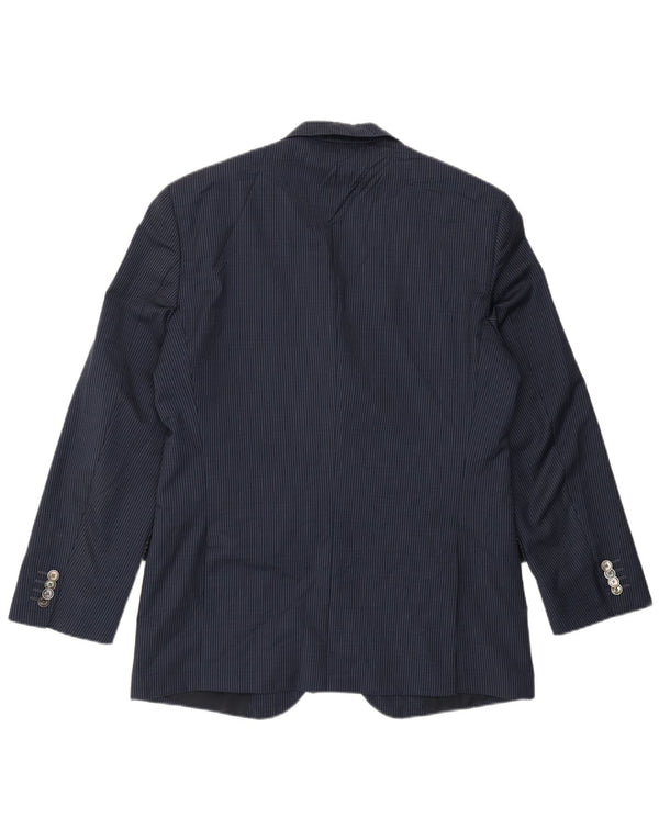 Hugo Boss Mens 2 Button Blazer Jacket EU 50 Large Navy Blue Pinstripe