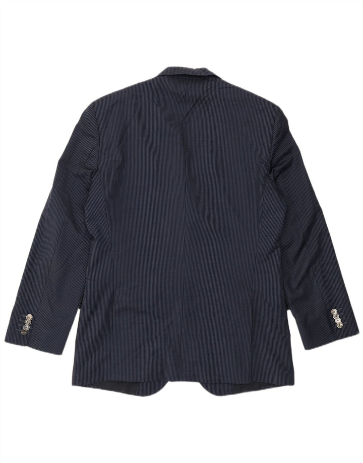 Hugo Boss Mens 2 Button Blazer Jacket EU 50 Large Navy Blue Pinstripe