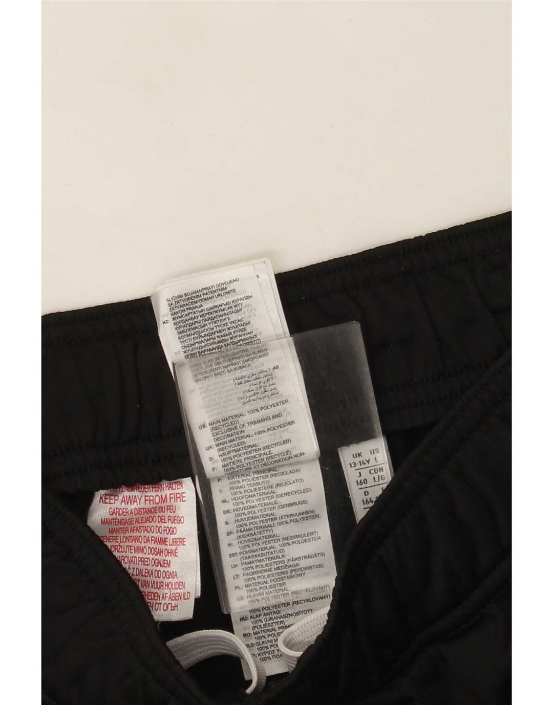 Adidas Boys Tracksuit Trousers Joggers 13-14 Years Black Polyester