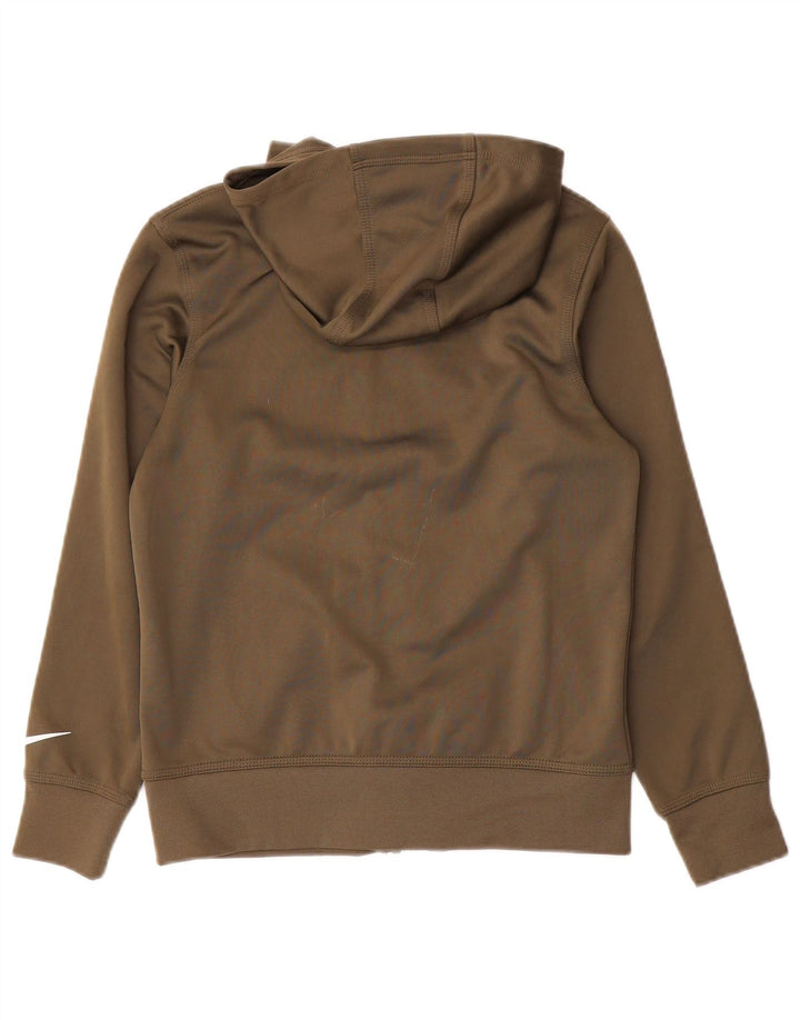 Nike Boys 3BRAND Zip Hoodie Sweater 10-11 Years Medium Khaki Polyester