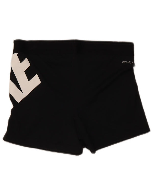 Nike Womens Graphic Sport Shorts UK 14 Large Black Polyester