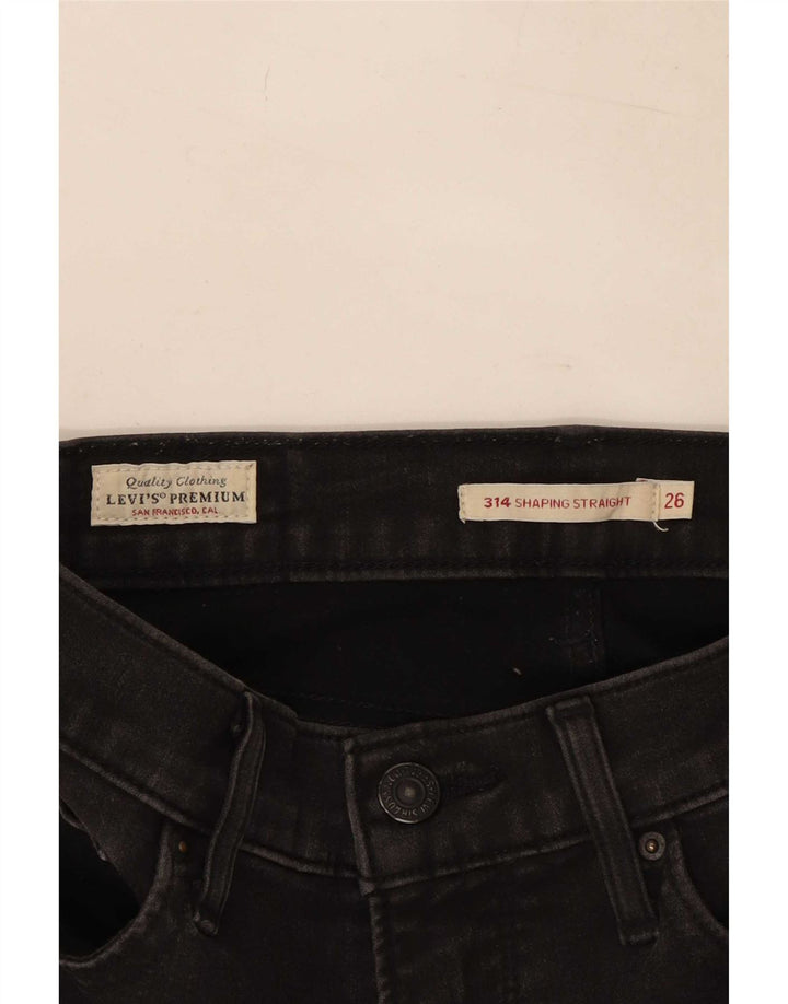 Levi's Womens 314 Shaping Straight Jeans W26 L30 Black