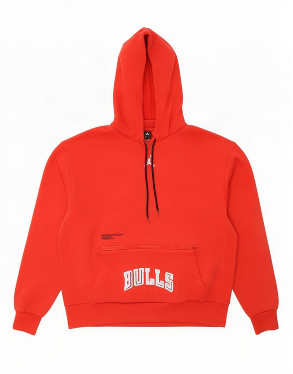 Jordan Mens Chicago Bulls Graphic Hoodie Jumper Medium Red Cotton