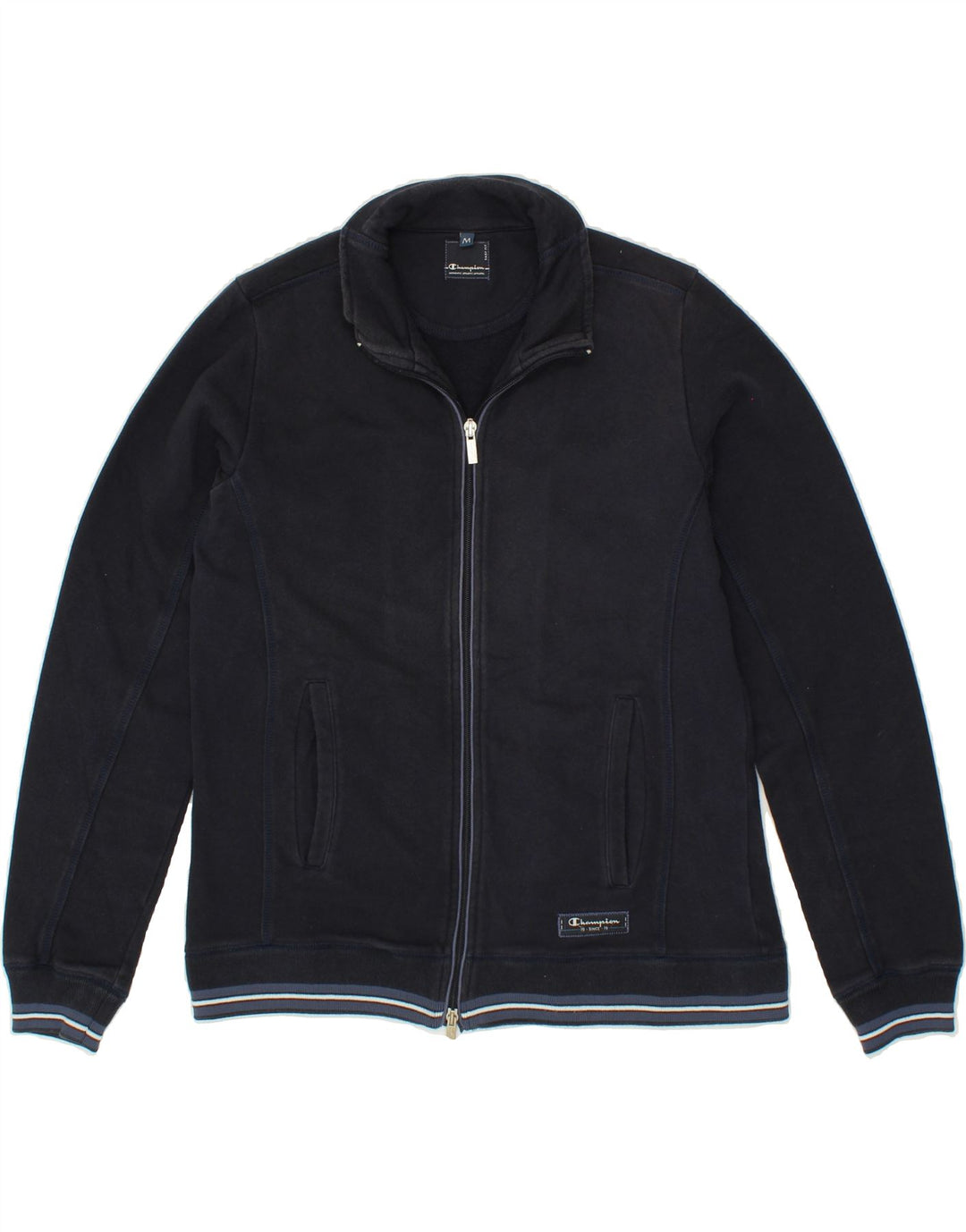 CHAMPION Womens Tracksuit Top Jacket UK 14 Medium Navy Blue Vintage Champion and Second-Hand Champion from Messina Hembry 