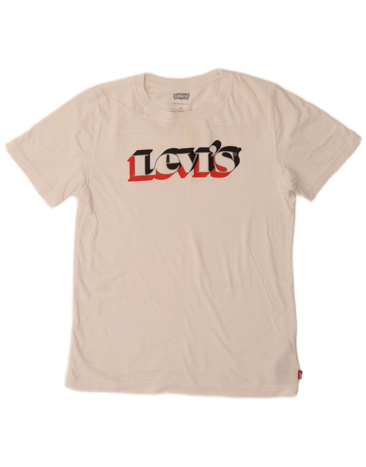 LEVI'S Boys Graphic T-Shirt Top 13-14 Years White Cotton