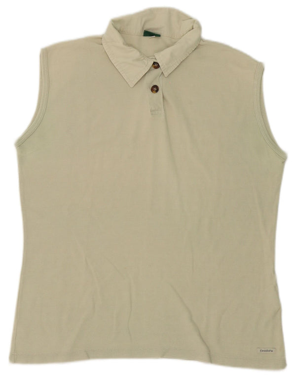Invicta Womens Sleeveless Polo Shirt UK 18 XL Green Cotton