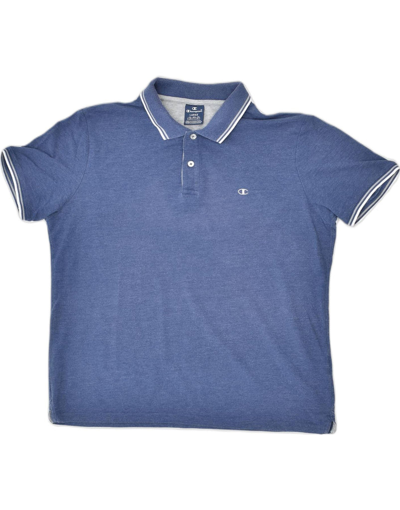 CHAMPION Mens Polo Shirt Large Blue | Vintage | Thrift | Second-Hand | Used Clothing | Messina Hembry 