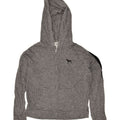 PINK Womens Zip Hoodie Sweater UK 14 Medium Grey Flecked Viscose | Vintage Pink | Thrift | Second-Hand Pink | Used Clothing | Messina Hembry 