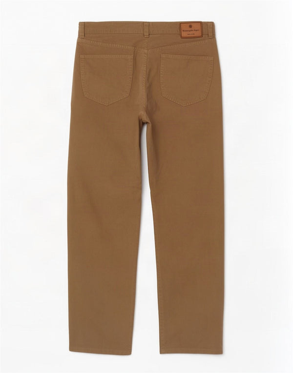 Ermenegildo Zegna Mens Straight Casual Trousers W34 L30 Beige Cotton