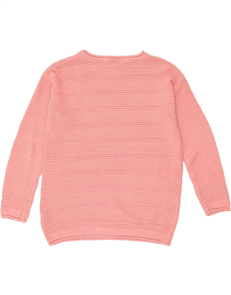 CREW CLOTHING Womens Crew Neck Jumper Sweater UK 14 Medium Pink Cotton | Vintage Crew Clothing | Thrift | Second-Hand Crew Clothing | Used Clothing | Messina Hembry 