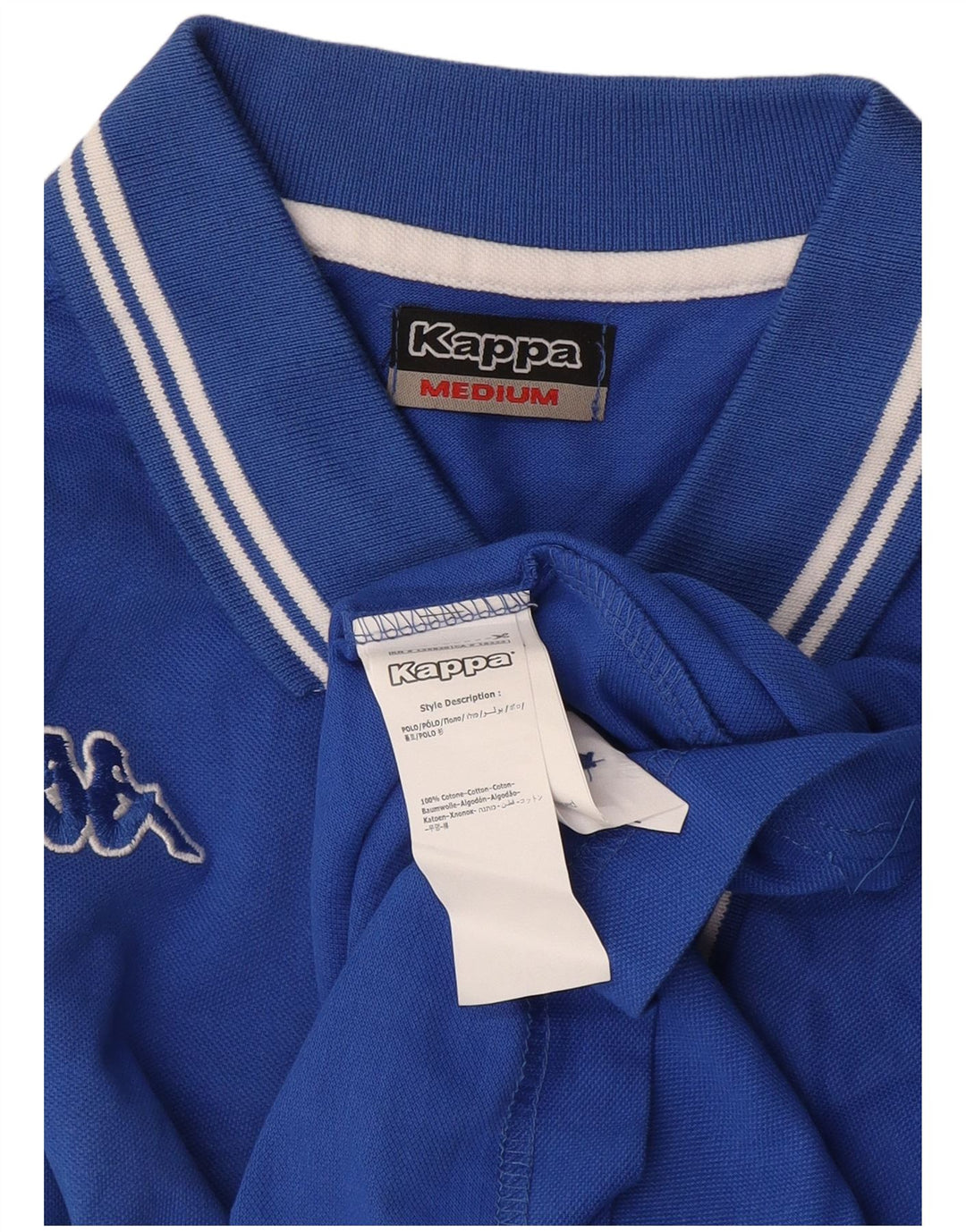 Kappa Mens Polo Shirt Medium Blue Cotton