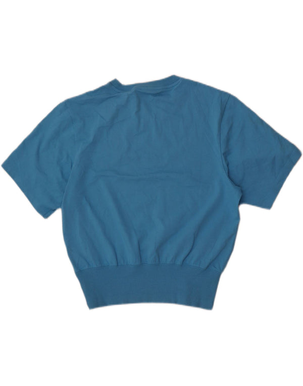 Adidas Womens Short Sleeve Oversized Sweatshirt Jumper UK 10 Small Blue