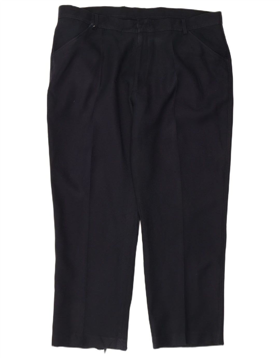 Farah Mens Straight Casual Trousers W42 L29 Navy Blue Polyester